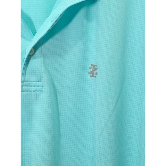 Izod Golf Aqua Blue Polo Shirt XL Ribbed Texture Mens Short Sleeve - Picture 2 of 12